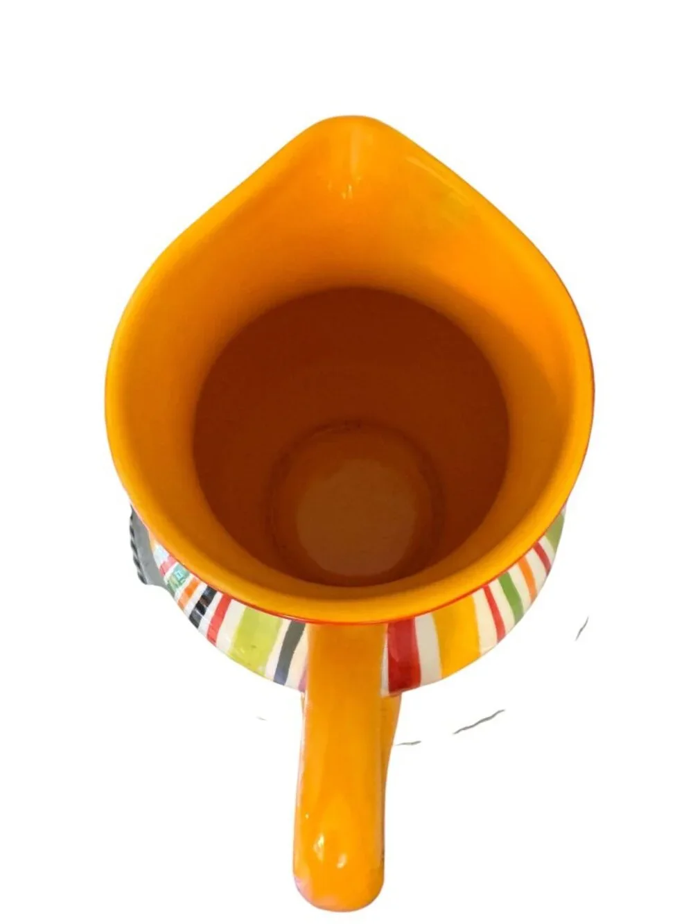 Crate & Barrel Multicolor  Carnival Striped Pitcher With  Handle 7